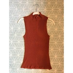 Modcloth high neck shirt - burnt orange